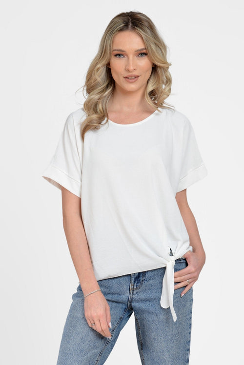 Bluza alb casual lejera Aurora Natalee Fashion