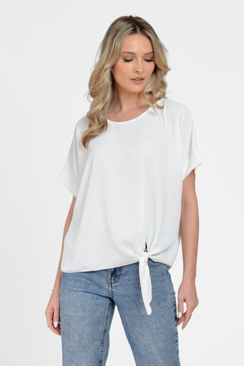 Bluza alb casual lejera Aurora Natalee Fashion