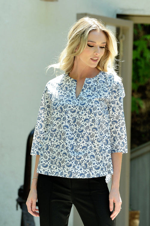 Bluza alba cu imprimeu Insula Natalee Fashion