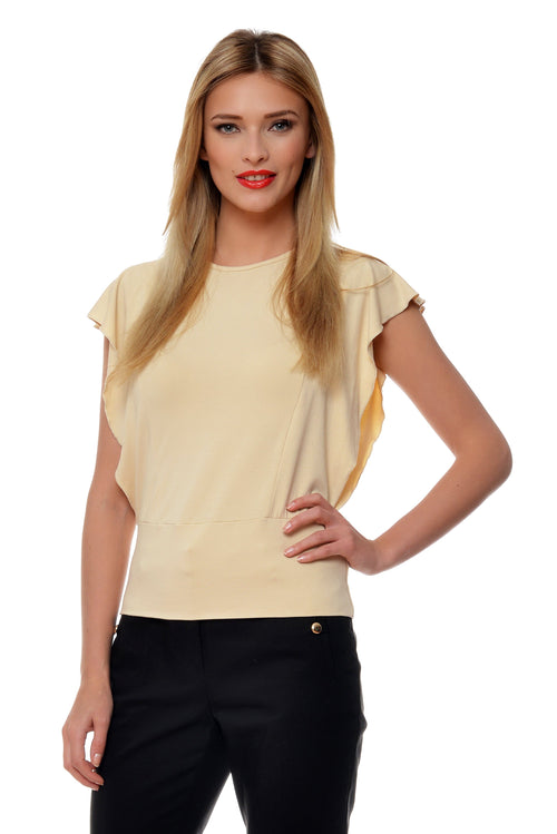 Bluza aripioare crem Natalee Fashion