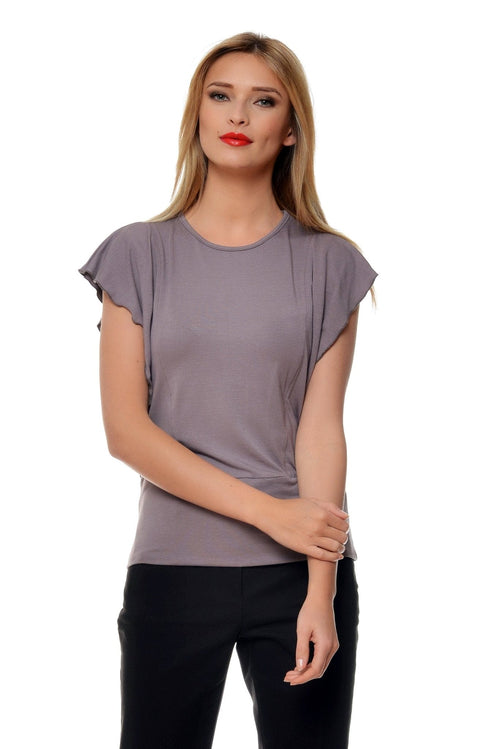 Bluza aripioare grej Natalee Fashion