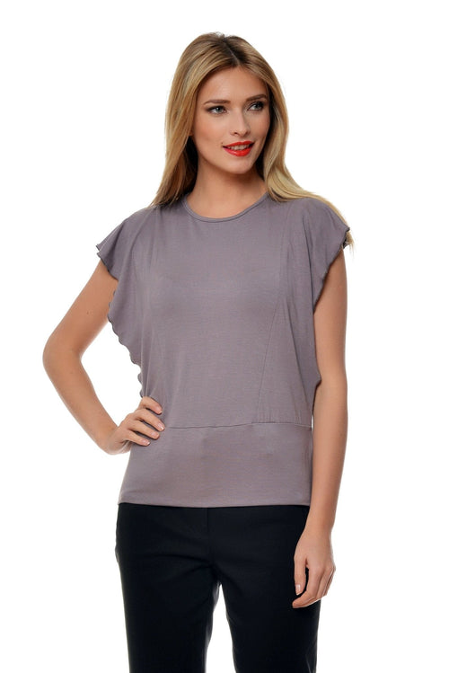 Bluza aripioare grej Natalee Fashion