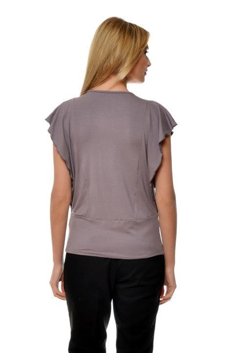 Bluza aripioare grej Natalee Fashion