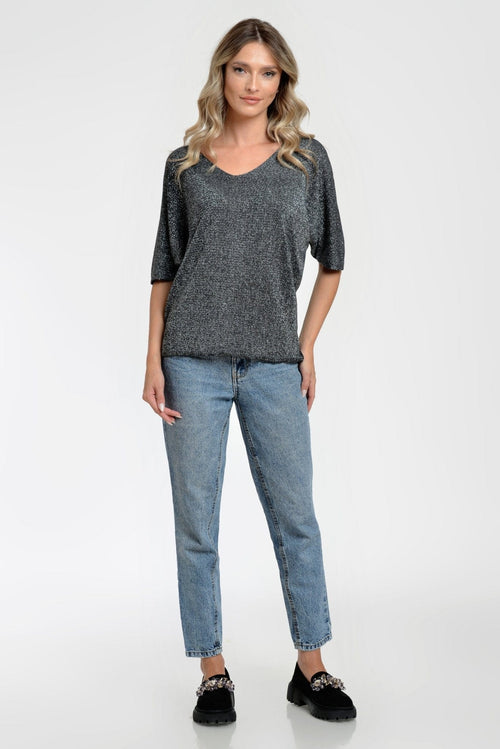 Bluza casual Gri inchis Olivia Natalee Fashion