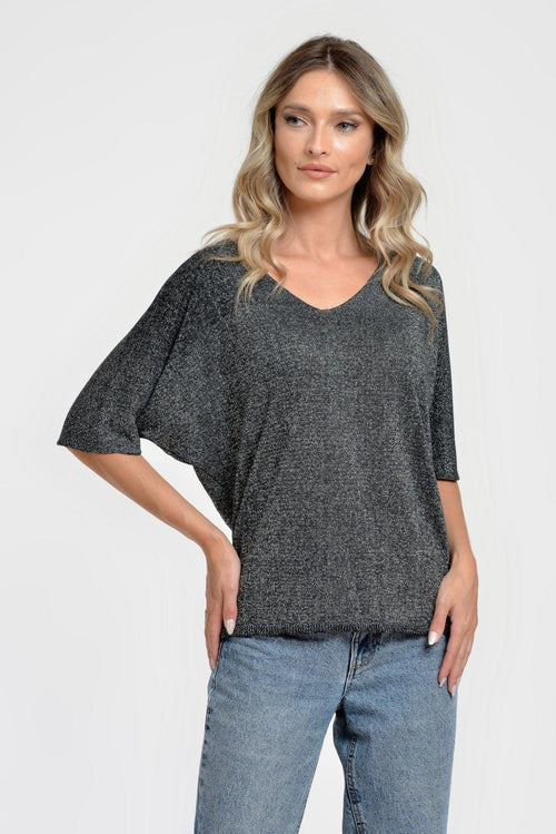 Bluza casual Gri inchis Olivia Natalee Fashion