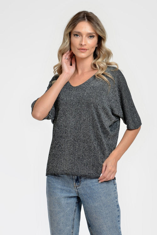 Bluza casual Gri inchis Olivia Natalee Fashion