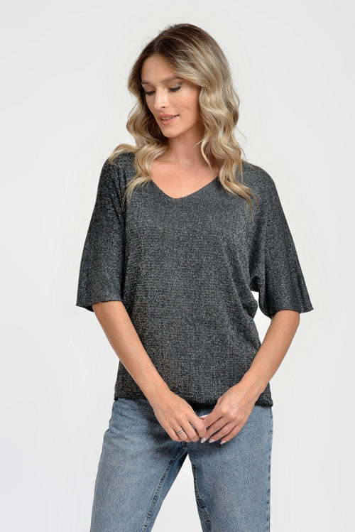 Bluza casual Gri inchis Olivia Natalee Fashion
