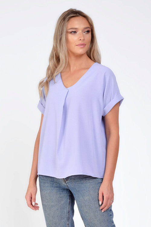 Bluza casual guler petrecut lila Ancuta Natalee Fashion