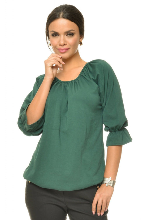 Bluza casual verde inchis Natalee Fashion