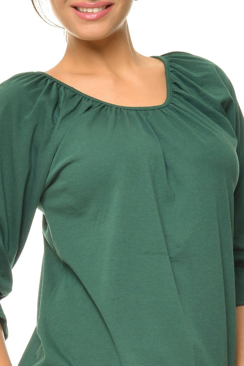 Bluza casual verde inchis Natalee Fashion