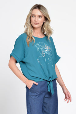 Natalee Fashion Bluză Bluza casual verde/turqoise Armida