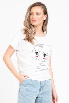 Bluza dama alba casual fetita Iasmine Natalee Fashion