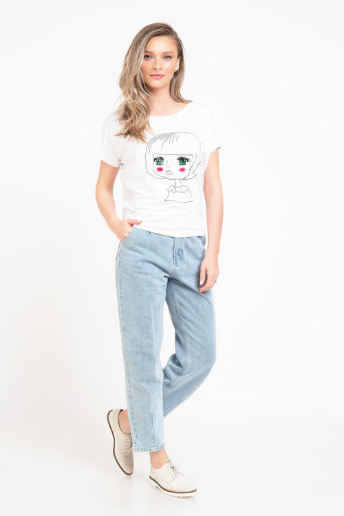 Bluza dama alba casual fetita Iasmine Natalee Fashion