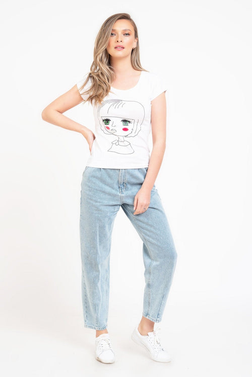 Bluza dama alba casual fetita Iasmine Natalee Fashion