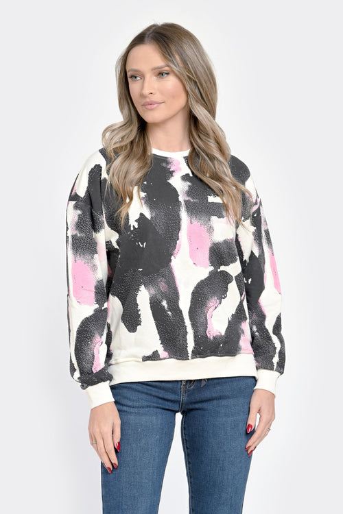Bluza damă casual Abstract Charm cu imprimeu modern Natalee