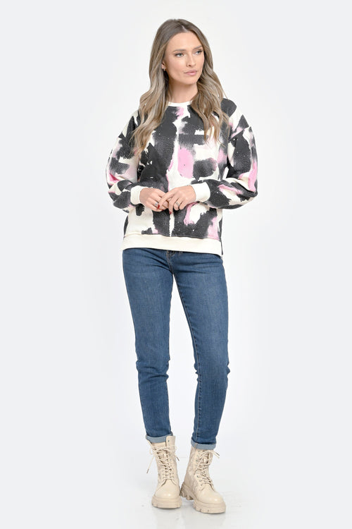 Bluza damă casual Abstract Charm cu imprimeu modern Natalee