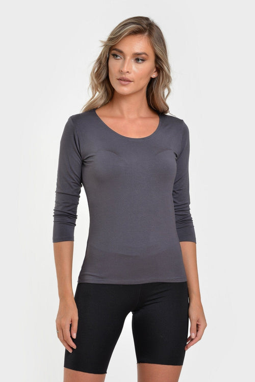 Bluza dama casual Anaxbia S / Gri inchis Natalee Fashion