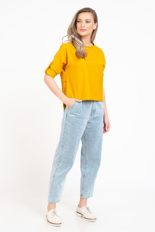 Bluza dama casual mustar randunica Iulia Natalee Fashion