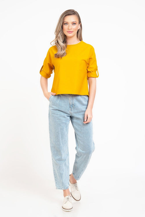 Bluza dama casual mustar randunica Iulia Natalee Fashion