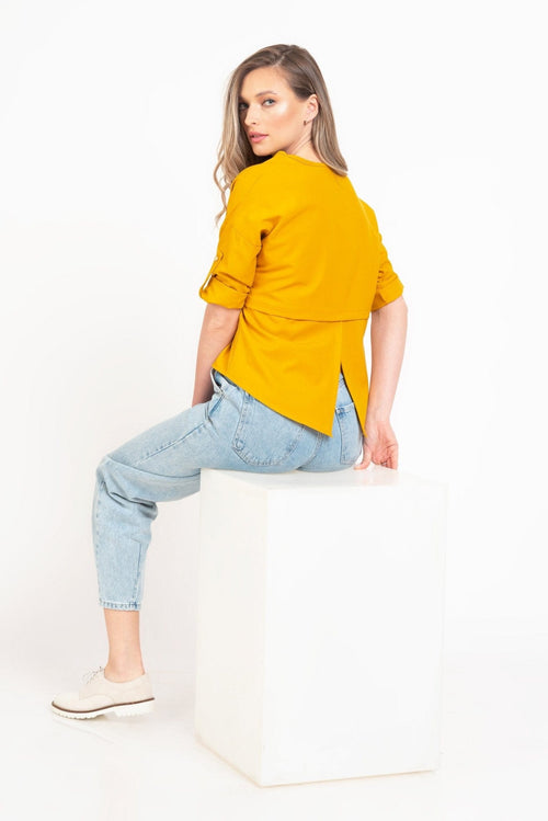 Bluza dama casual mustar randunica Iulia Natalee Fashion