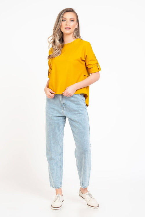 Bluza dama casual mustar randunica Iulia Natalee Fashion