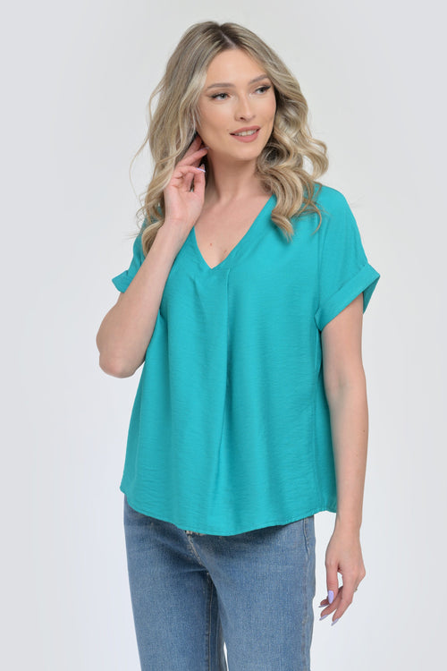 Bluza dama casual Narcisa S / Turquoise Natalee Fashion