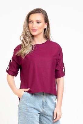 Bluza dama casual visiniu randunica Iustina Natalee Fashion