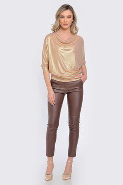 Bluză damă elegantă aurie Angel Natalee Fashion