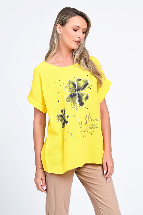 Bluza damă galbenă cu imprimeu floral Iris Natalee