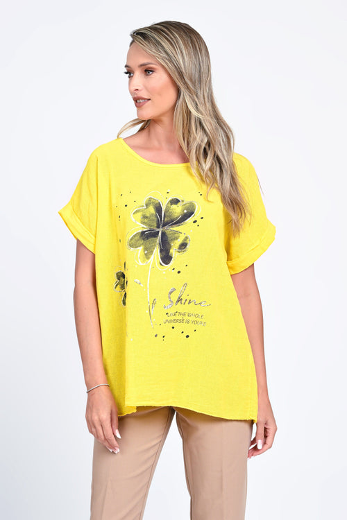 Bluza damă galbenă cu imprimeu floral Iris Natalee