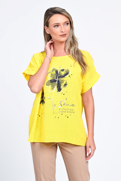 Bluza damă galbenă cu imprimeu floral Iris Natalee