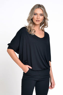 Bluza dama in V negru Filipa Natalee Fashion