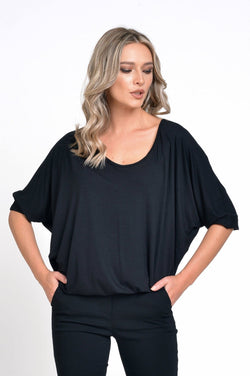 Bluza dama in V negru Filipa Natalee Fashion