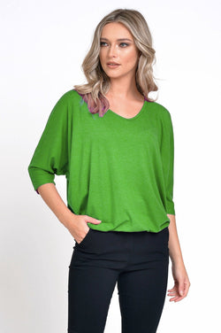 Bluza dama in V verde Esmeralda Natalee Fashion