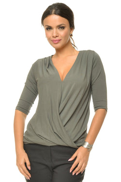 Bluza dama petrecuta kaki Natalee Fashion