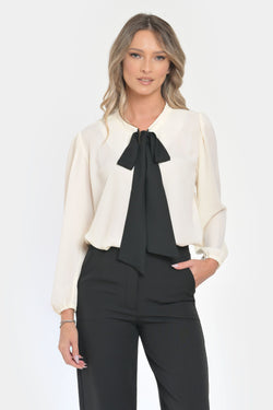 Bluza eleganta cu funda contrastanta Mira Eranthe