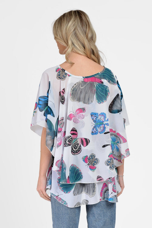 Natalee Fashion Bluză Bluza lejera de vara cu fluturi Amena