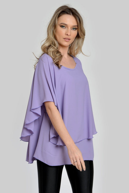 Natalee Fashion Bluză Bluza lejera de vara lila Evelina