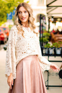 Bluza macrame crem Octavia Natalee Fashion