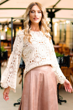 Bluza macrame crem Octavia Natalee Fashion