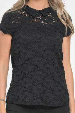 Bluza neagra cu maneca scurta Wednesday Natalee