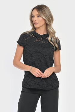 Bluza neagra cu maneca scurta Wednesday Natalee
