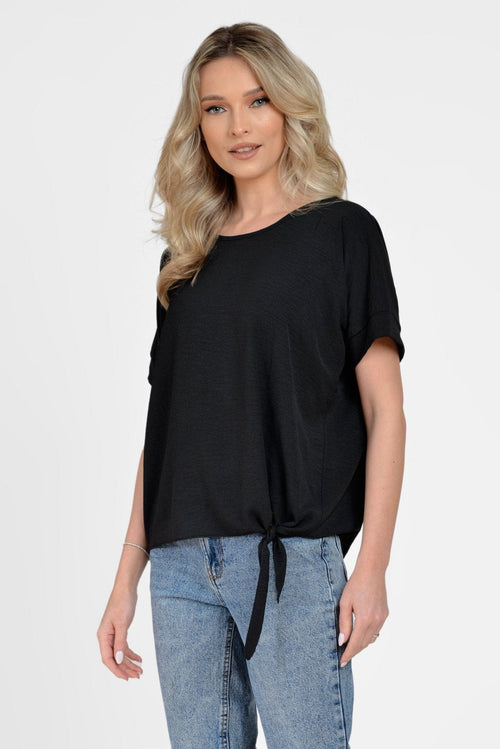 Natalee Fashion Bluză Bluza negru casual lejera Arianthe