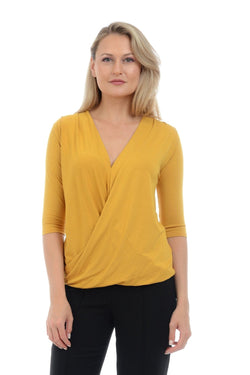 Bluza petrecuta mustar casual Nova Natalee Fashion