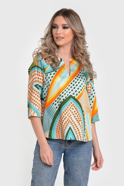 Bluza tip camasa multicolor Agave Natalee Fashion