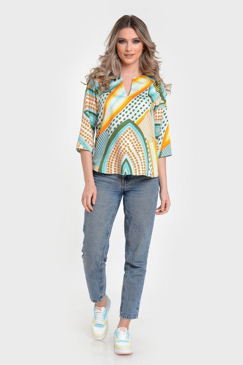 Bluza tip camasa multicolor Agave Natalee Fashion