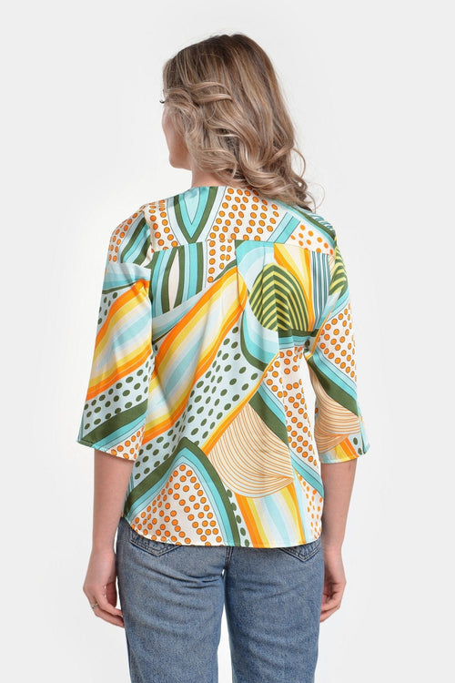 Natalee Fashion Bluză Bluza tip camasa multicolor Agave
