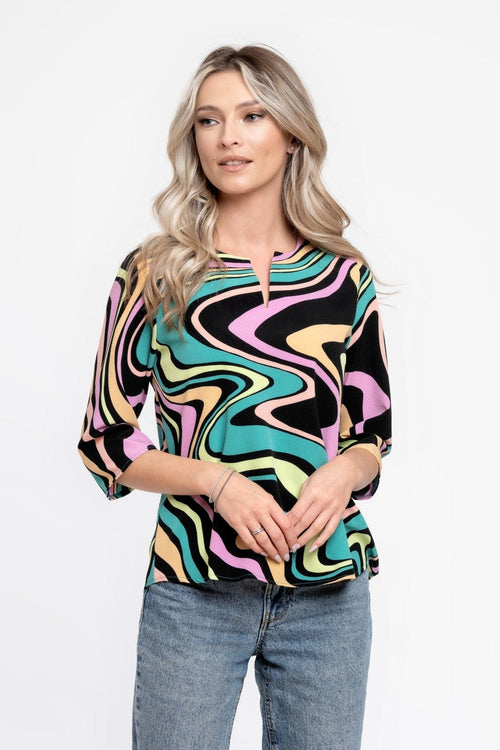 Bluza tip camasa multicolor Aislinn Natalee Fashion