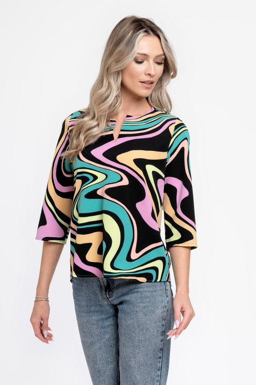 Bluza tip camasa multicolor Aislinn Natalee Fashion