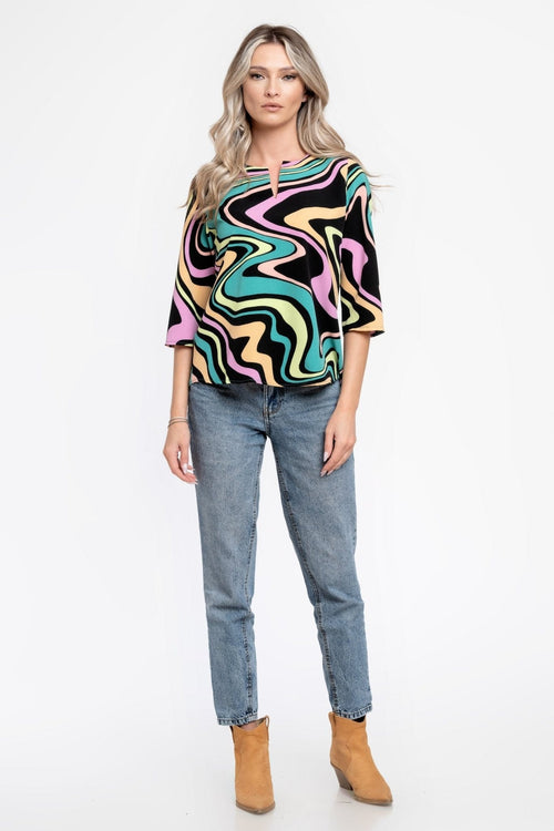 Bluza tip camasa multicolor Aislinn Natalee Fashion